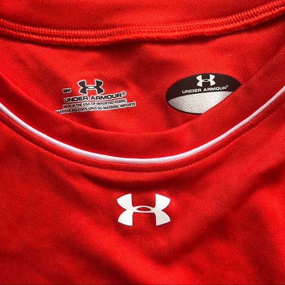 Under Armour orange white soccer jersey tee EUC - Picture 2 of 3